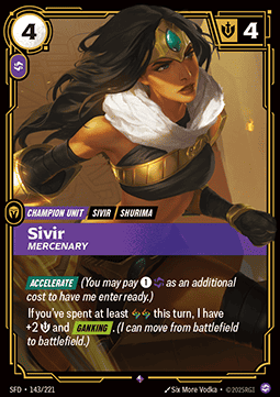 Sivir, Mercenary (V.1 - Rare) - Spiritforged (Rare) [SFD-143] - JotaCards - Tu Tienda de TCG