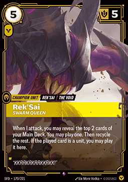 Rek'Sai, Swarm Queen (V.1 - Rare) - Spiritforged (Rare) [SFD-170] - JotaCards - Tu Tienda de TCG