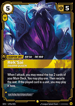 Rek'Sai, Swarm Queen (V.2 - Showcase) - Spiritforged (Showcase) [SFD-170a] - JotaCards - Tu Tienda de TCG