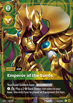 Azir, Emperor of the Sands (V.1 - Rare) - Spiritforged (Rare) [SFD-197] - JotaCards - Tu Tienda de TCG