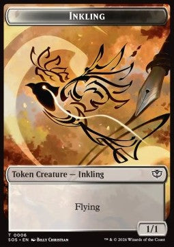 Inkling Token (WB 1/1) // Fractal Token (GU 0/0) - Secrets of Strixhaven: Tokens (Token) [TSOS-T 6/4]